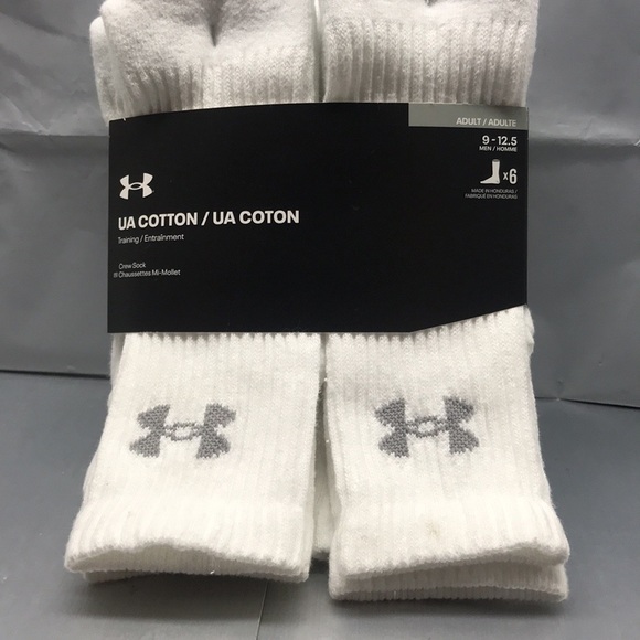 BNWT Adult Under Armor Cotton socks ok if 6 pack White - Picture 5 of 6